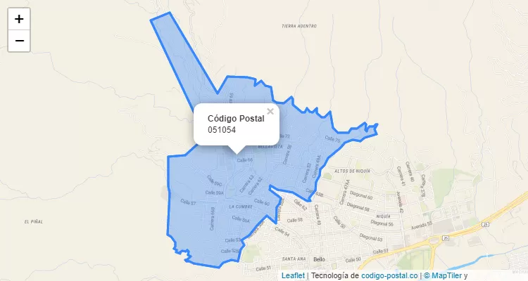 Mapa de ubicación Sector Trapiche – Bello
